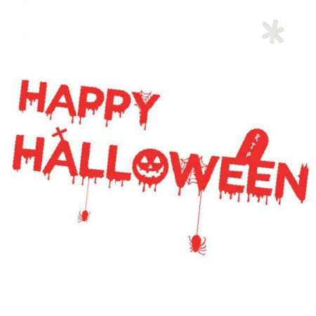 할로윈 행사용 빨간색 글자 스티커 유령 거미 장식 벽면 부착 데코 시트 파티