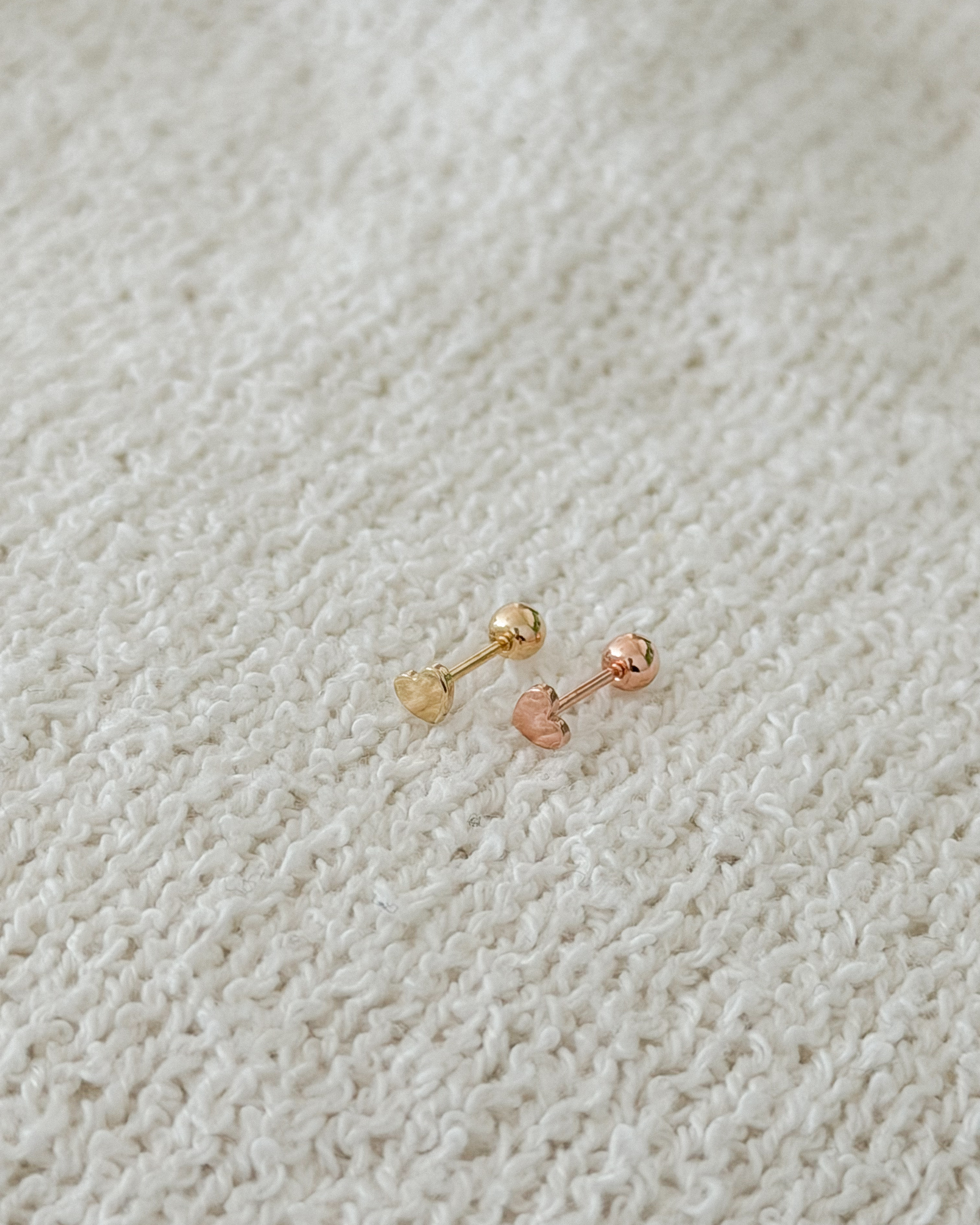 14k 베이비 하트 피어싱 - 미니 레이어드 심플 귀걸이겸용 얇은 피어싱 - 상세 이미지 2
