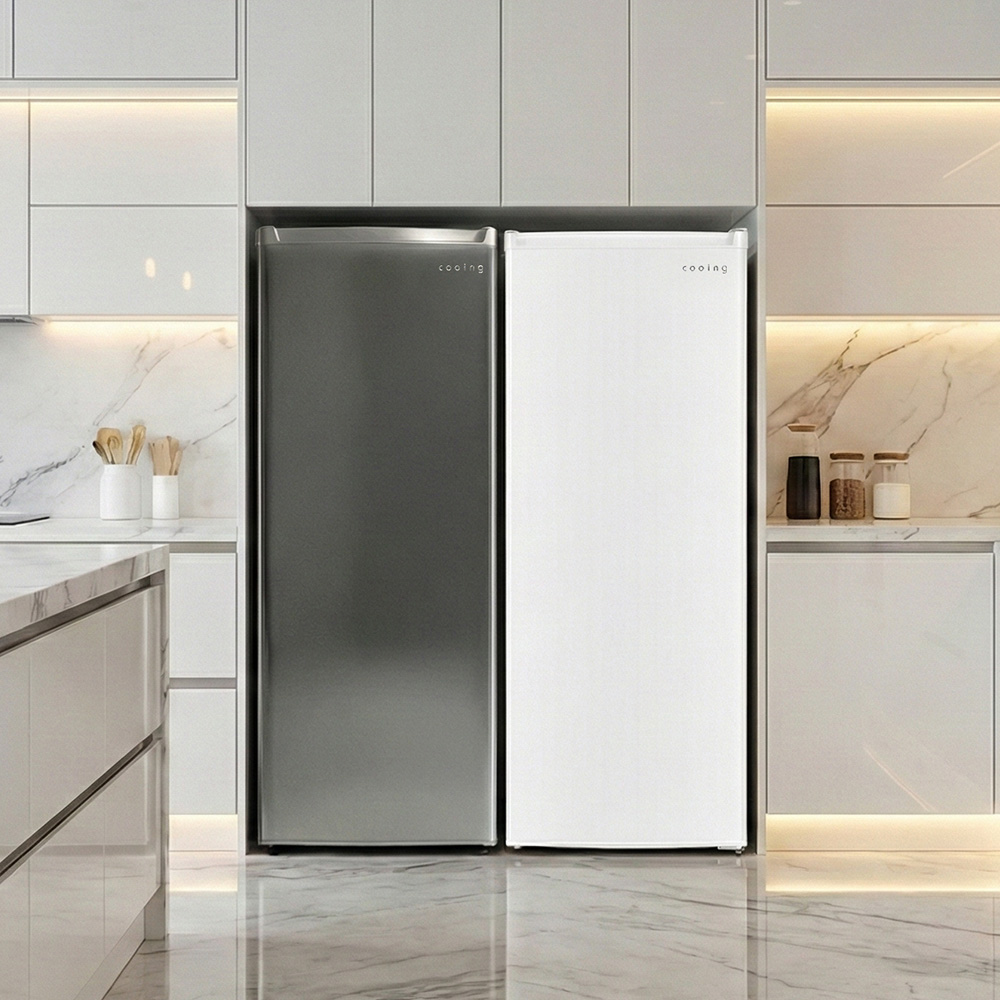 쿠잉 스탠드 냉동고 FR-S18 서랍형 소형 미니 가정용 원룸 음쓰 화이트