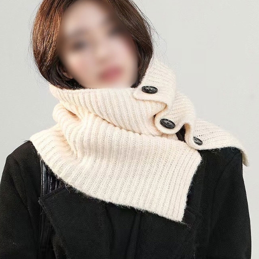 니트 후드 여성 머플러 워머 여자 따뜻한 넥워머 목도리 패션 방한 겨울 모자 숄 스카프 - 상품 이미지