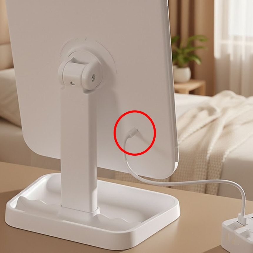 LED 탁상 거울 화장 메이크업 무선 접이식 화장대 여행용
