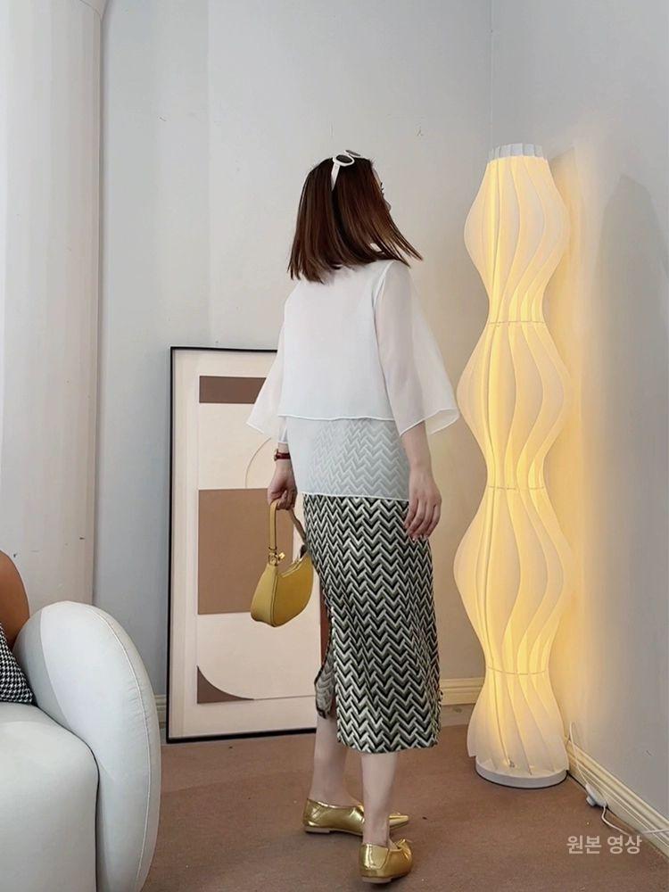 웨이브 플로어 램프 거실 조명 인테리어 장스탠드 오리지널 고급 22단계 샤오아이 - 상세 이미지 2
