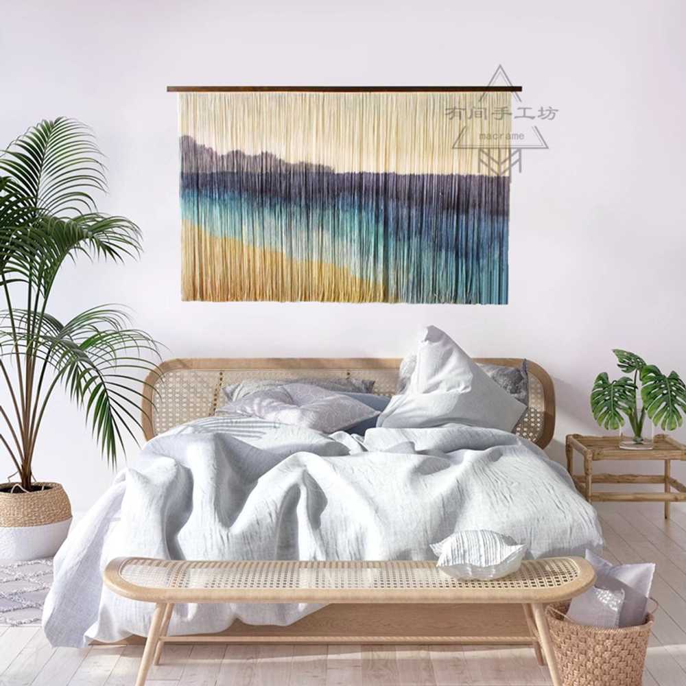 마크라메 커튼 뜨개바란스 침대위 카페 문발 레이스 120x75cm - 상세 이미지 3