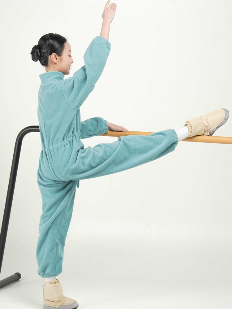 발레 땀복 웜업 수트 워머 전신 성인 댄스복 신축성 그레이그린 120cm - 상세 이미지 4