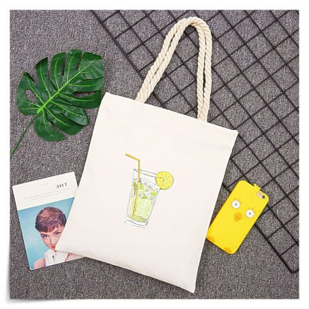 에코백 모히또 캔버스 면 토트 숄더 대학생 데일리 캔버스백