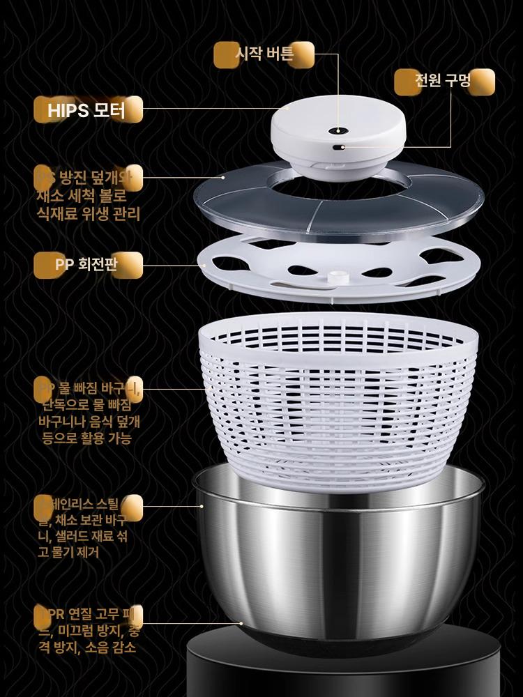 만능 스텐 습기 채소 배럴 주방 건조기 오이 용 스마트 전동 탈수기 소형 - 상세 이미지 4