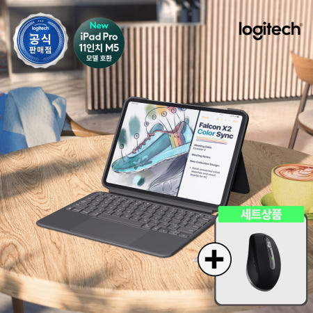 로지텍 로지텍코리아 콤보터치 iPad Pro 11+MX Anywhere 3S for Mac 블랙