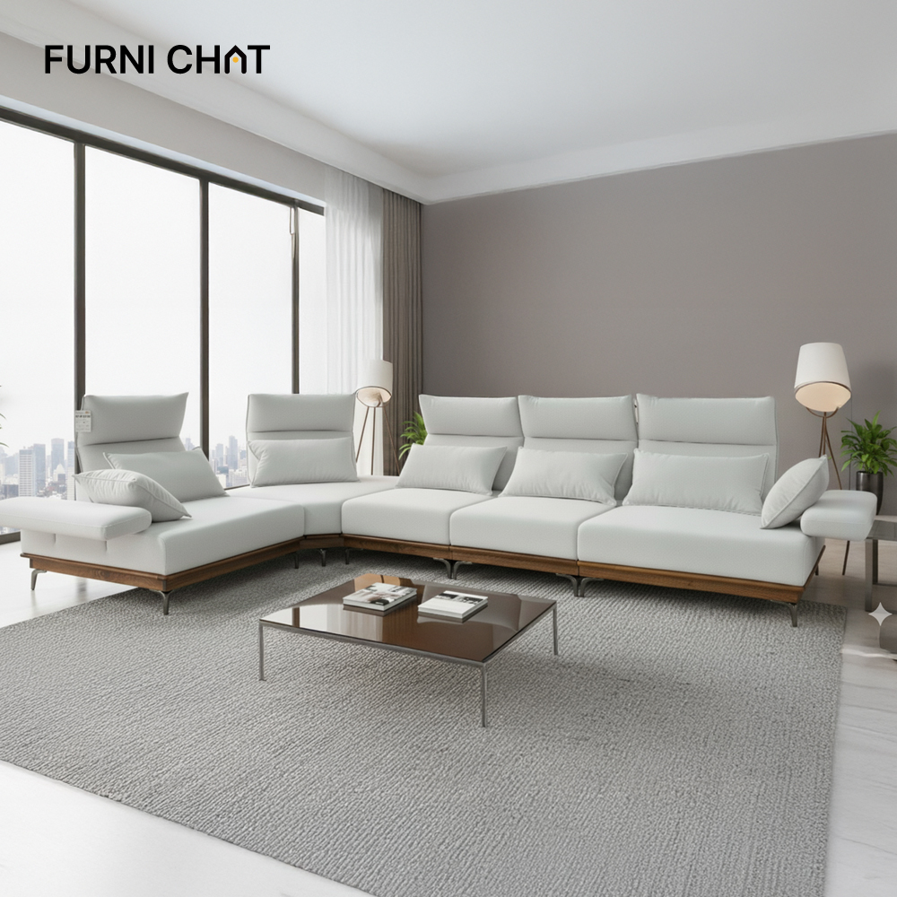 퍼니챗 헤라 6인용 코너형 아쿠아텍스 이지클린 기능성 코모도 패브릭 원목 스윙 소파