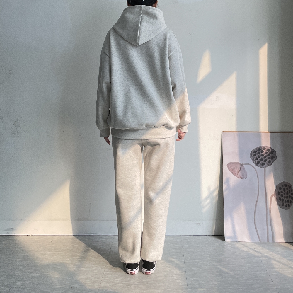 여성트레이닝세트 기모 후드 조거 오버핏 셋업 엄마등원룩 - 상세 이미지 3