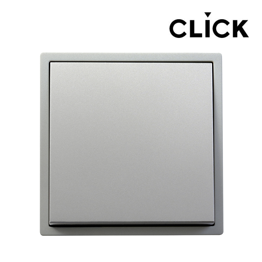 클릭 스위치 플래티넘 실버 1구 CLICK 일렉트릭 유럽형 정사각 조명 전등 전기스위치 이미지 1