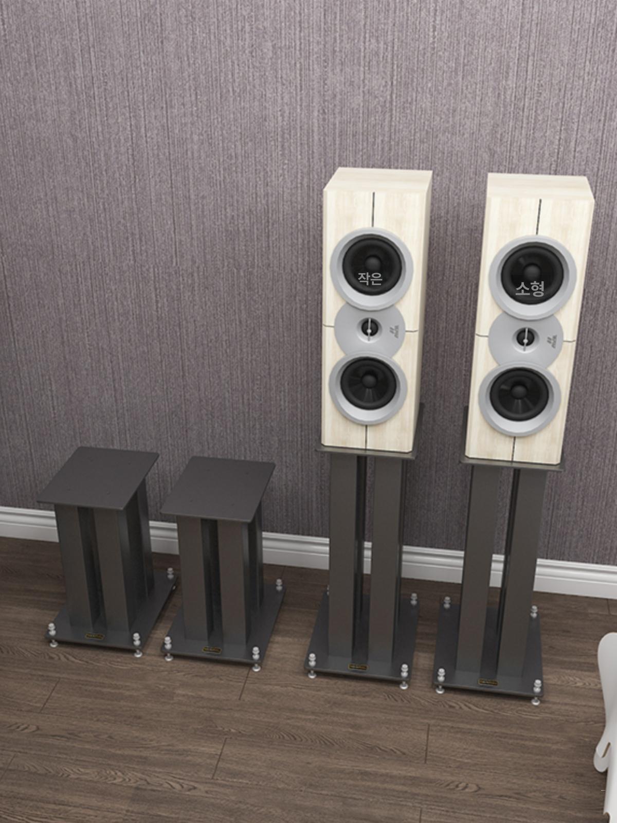 스피커 스탠드 철제 높이 금속 북쉘프 소음 거치대 충격 30높이블랙 22 x 28 x 30높이 - 상세 이미지 5