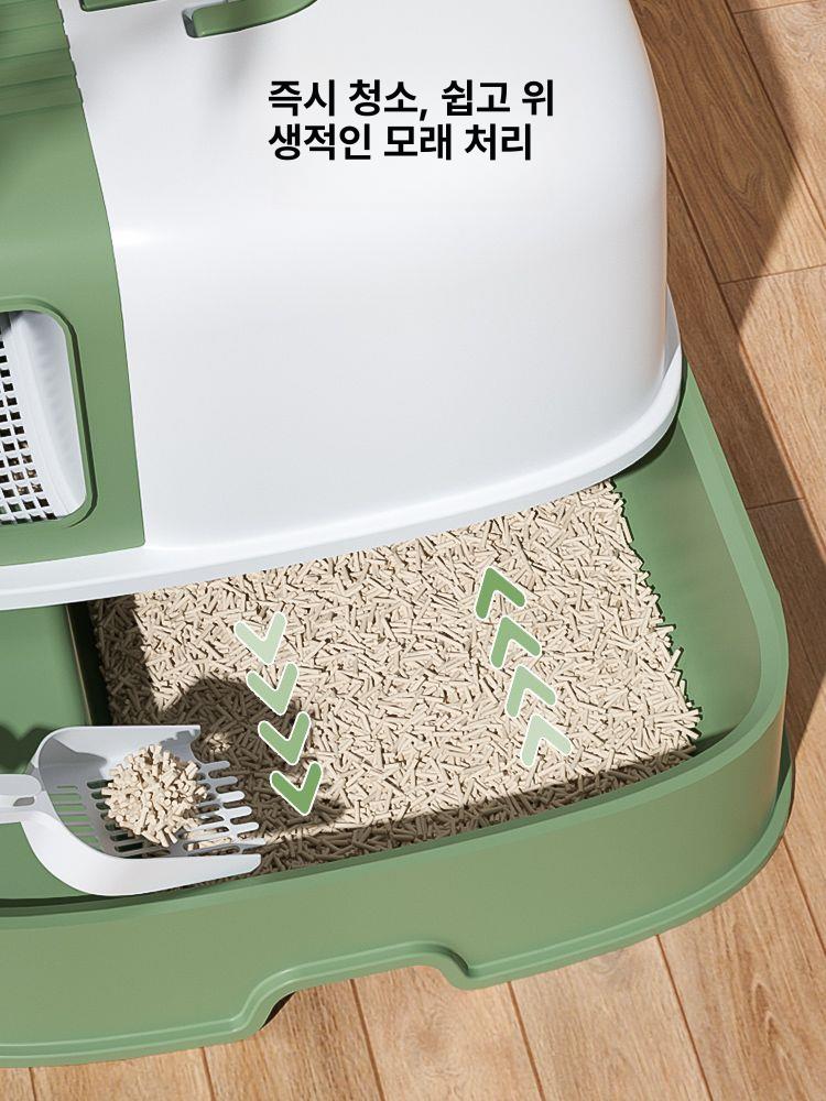밀폐형 고양이 화장실 사막화방지 초대형 배변 삽 이글루 sj 레이 복도 서랍 2 대표이미지모델 1 - 상세 이미지 4
