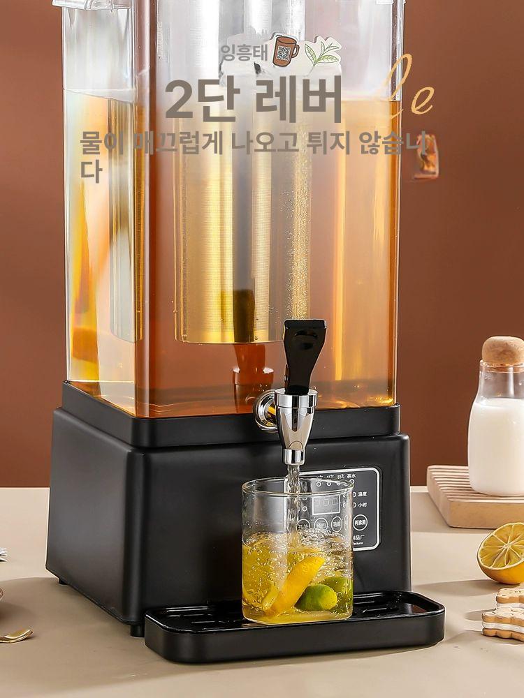 한약 약탕기 업소용 대용량 한의원 홍삼 제조기 워머기 12L 사워플럼 티포트 원형 포함 우드 그레인 1L 이상 - 상세 이미지 4