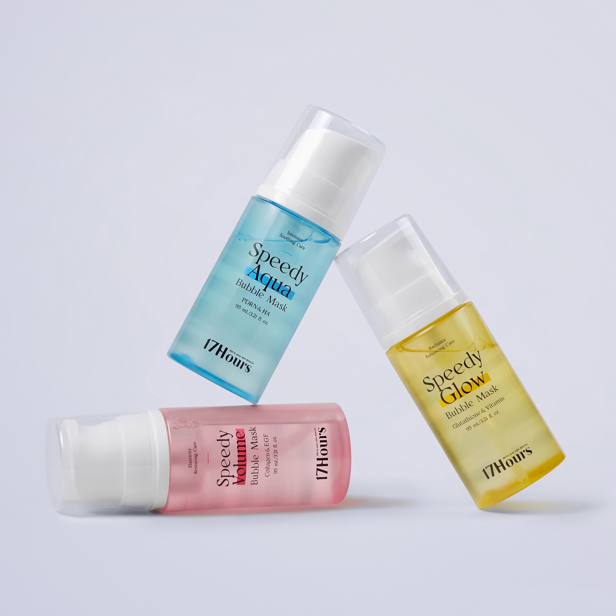 17아워즈 20초 버블팩 3종 속보습 화잘먹 버블세럼 3종세트, 95ml, 3개 이미지 3