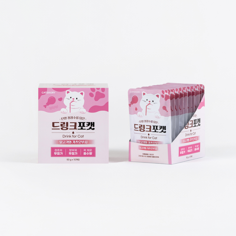 드링크포캣 고양이 드링크 스프 음수량 늘리기 닭고기+가쓰오부시, 50g, 10개 - 상세 이미지 3