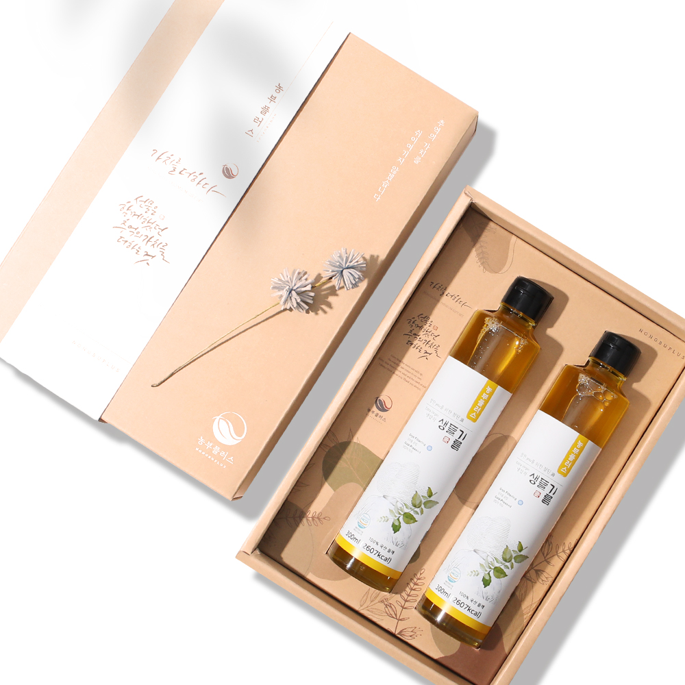 국산 저온압착 참기름과들기름 300ml 선물세트 농부플러스 - 상세 이미지 2