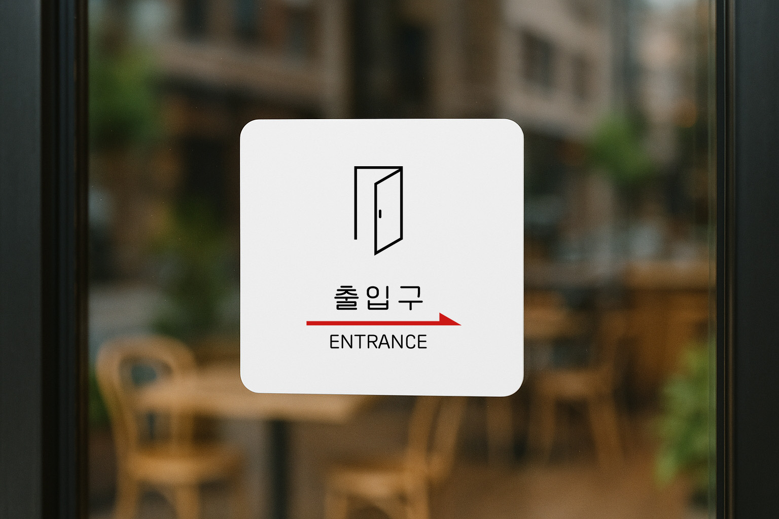 출입구 문 안내판 방향 유도 도어 사인 292 100x100 - 상세 이미지 2