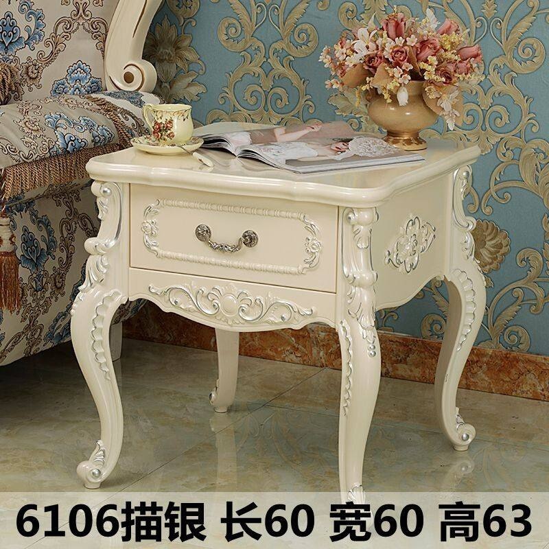 엔틱 협탁 아이보리 골드 침대 옆 테이블 사이드 6211 골든 아이보리 40x35x60 - 상세 이미지 4