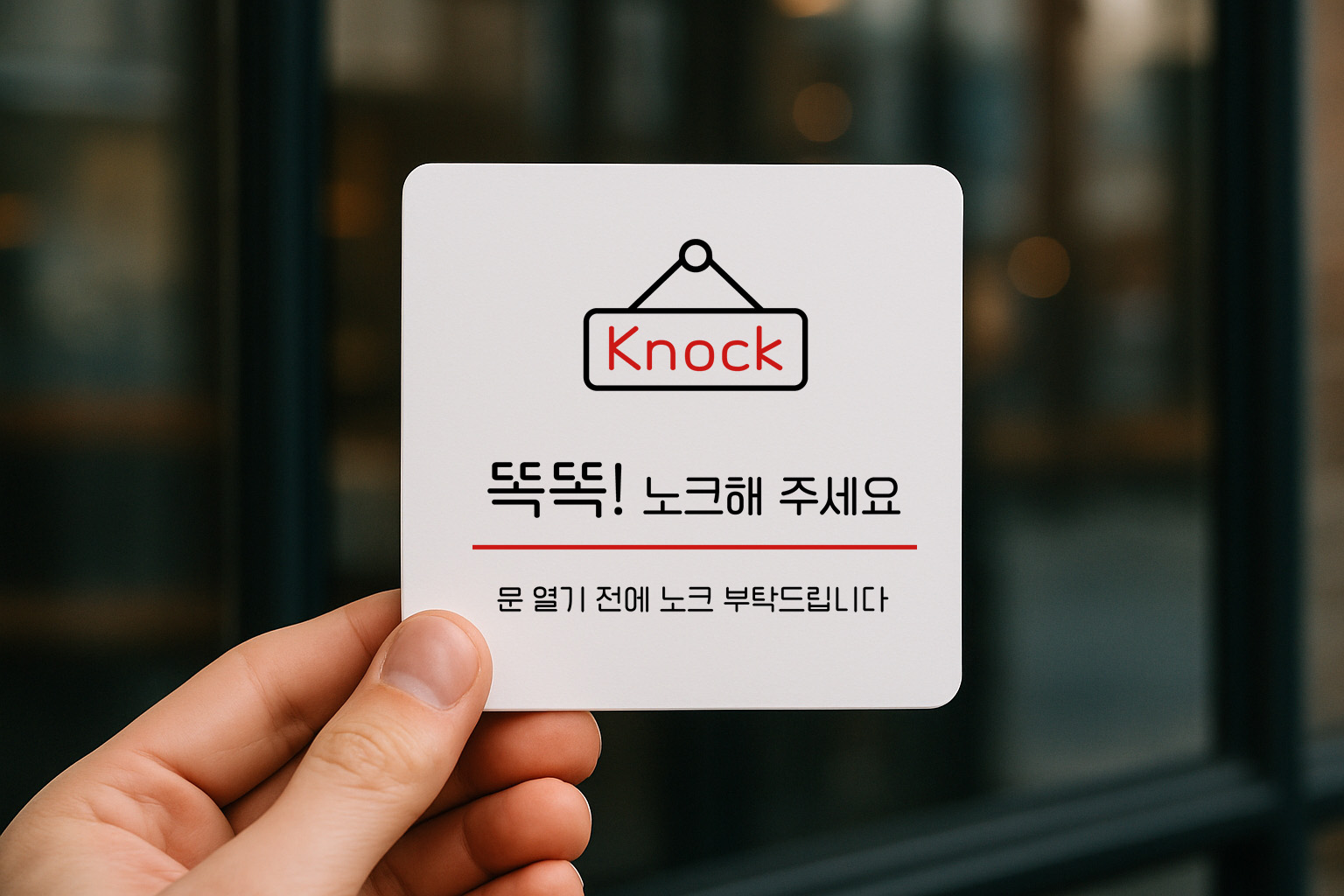 노크해주세요 안내판 출입 팻말 308 100x100 - 상품 이미지