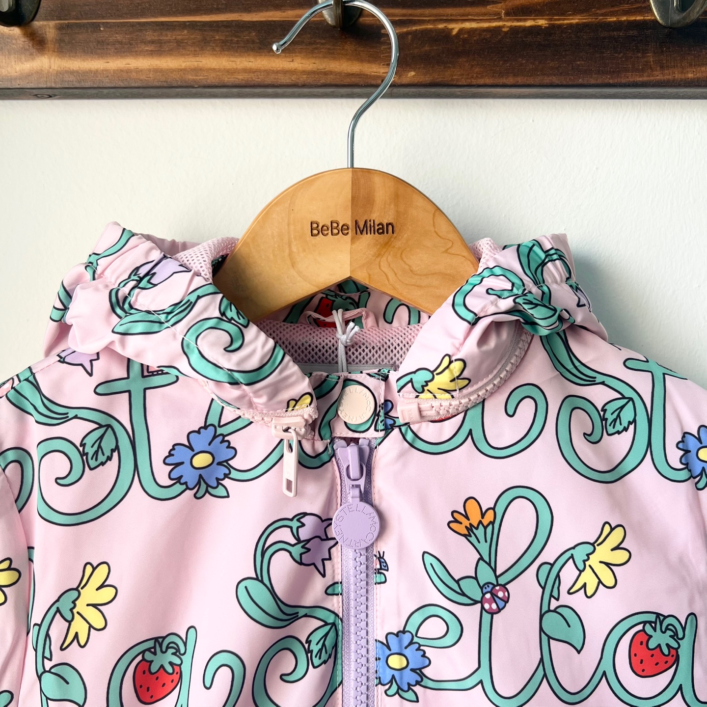 26SS 스텔라매카트니 키즈 Stella Vine 후드 바람막이 핑크 TY2A07Z3426 - 상세 이미지 2