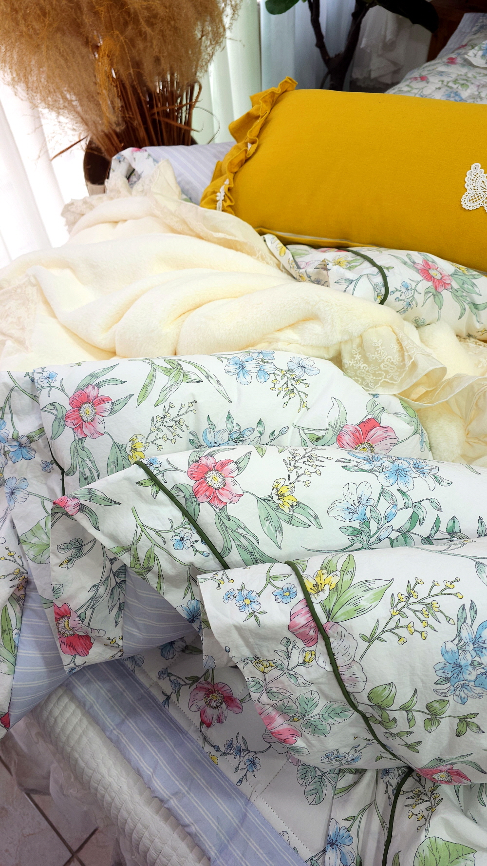 플라워침구세트 신혼이불 호텔 라지킹이불 세트 사계절 침구류