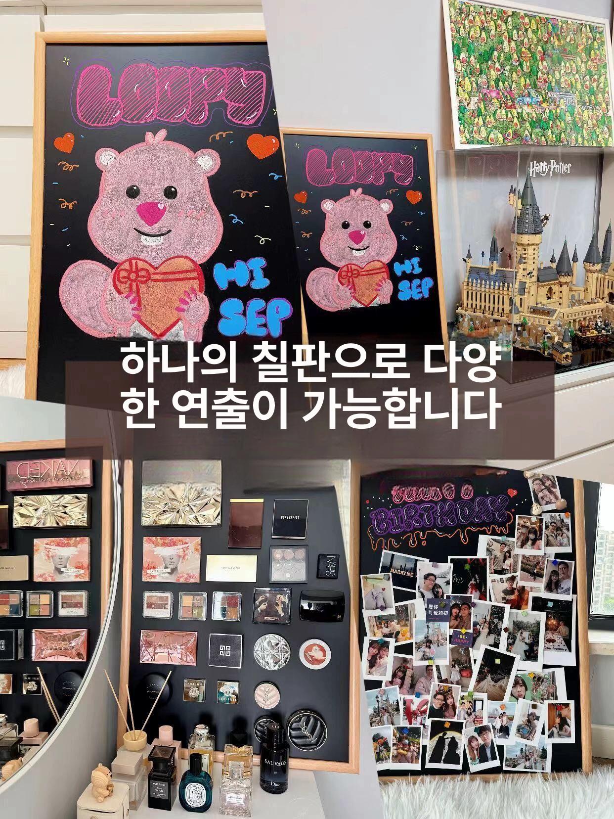마그네틱 액자 프레임 기념품 폴라로이드 자석 냉장고 블랙 플립커버 전기함 커버 30x45cm - 상세 이미지 4