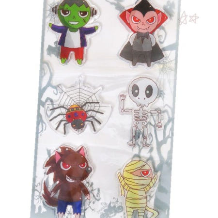 입체 캐릭터 스티커 할로윈 파티 장식용 유령 해골 드라큘라 미라 거미 악마 테마