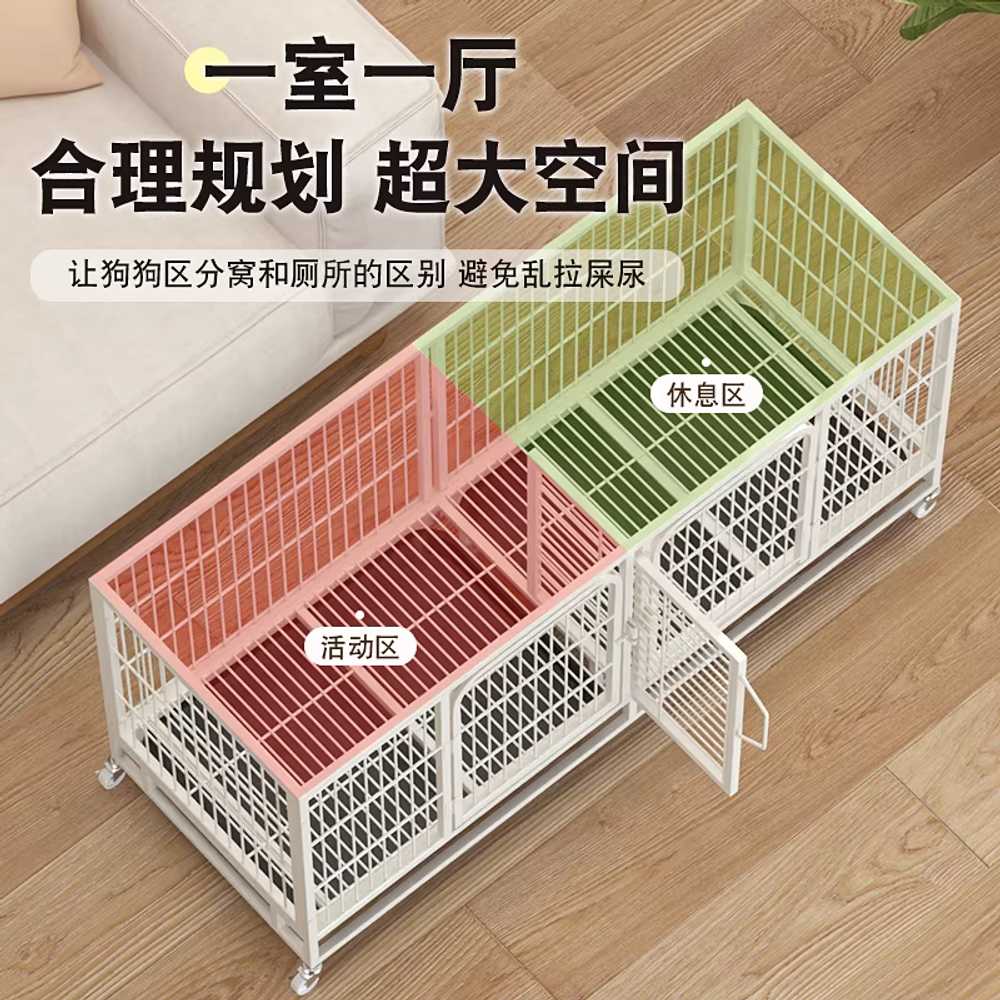 강아지 철장 고양이 개 견사 애견 반려동물 펜스 병원 121x45x58cm/더블도어/슬라이딩 칸막이 - 상세 이미지 5
