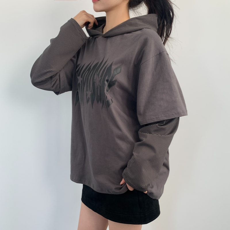레이어드티 빈티지 스트라이프티셔츠 단가라티셔츠 후드티 이미지 6