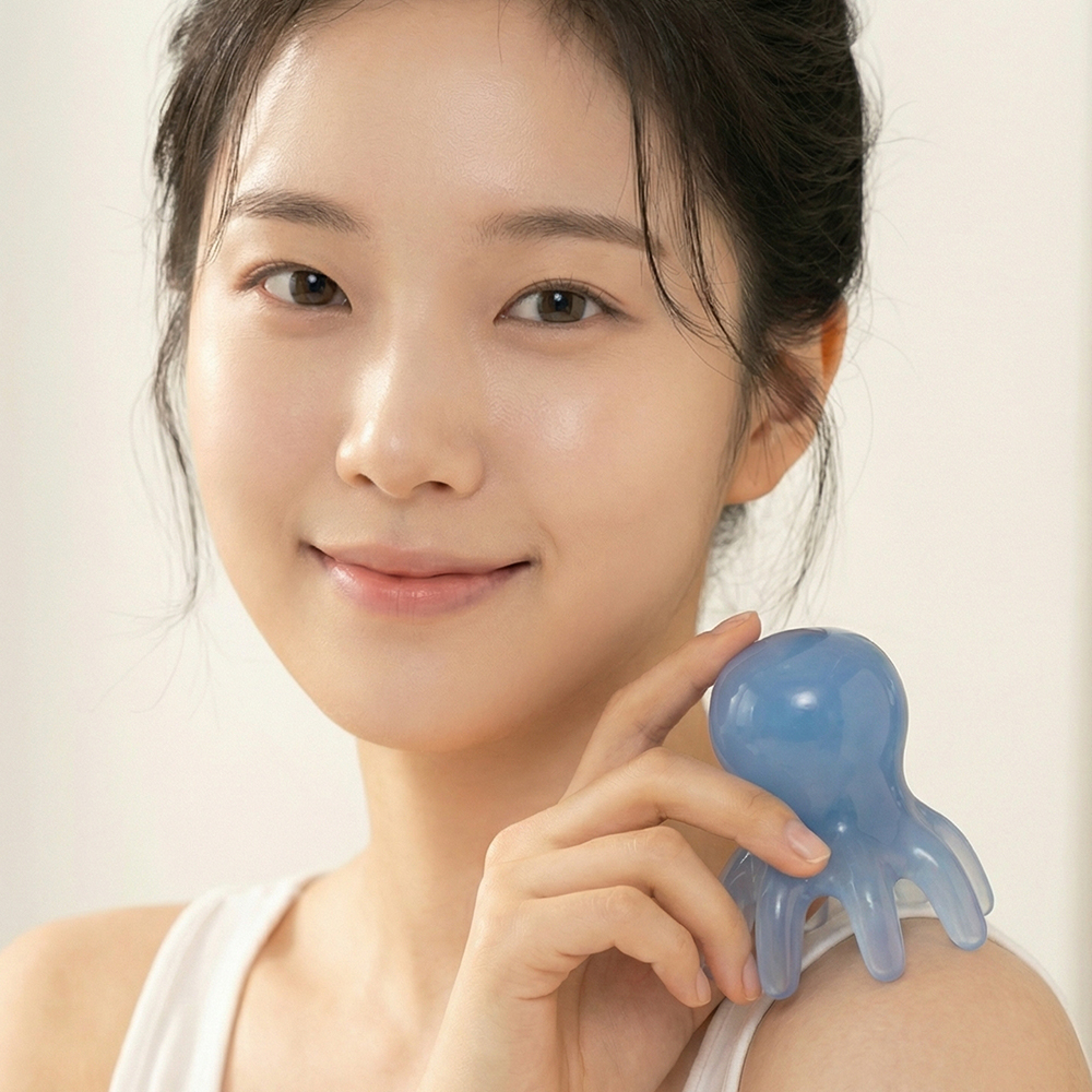 위드핏 아이스 카푸치노 문어괄사 세트 얼굴 두피 바디 목 지압 괄사 경락 마사지 - 상세 이미지 2