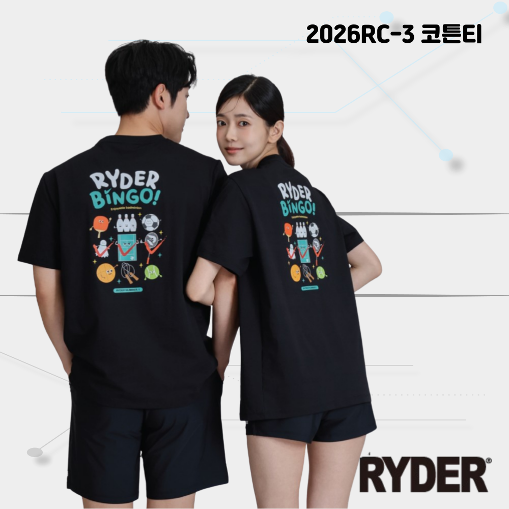 라이더 배드민턴 의류 공용티셔츠 2026 컬렉션 민턴로그 2026RC-1 - 상세 이미지 4