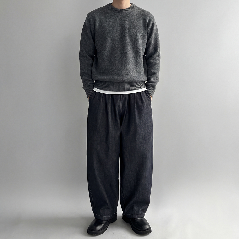 통청바지 남자밴딩청바지 생지데님 벌룬청바지 - 상세 이미지 2