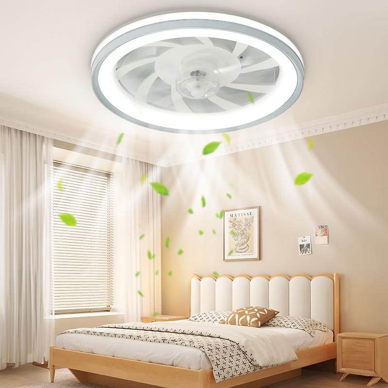 무소음 실링팬 천장 LED 조명 선풍기 안방 아이방 거실 서재용 리모컨 밝기 바람세기 - 상품 이미지