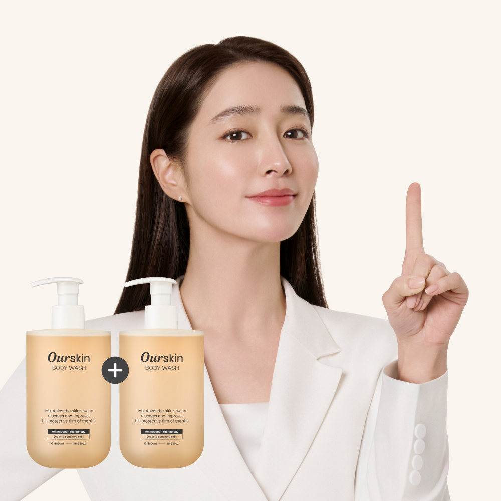 아워스킨 등드름 가드름 닭살피부 바디워시 향좋은 남자 여자 수분 보습 순한 비건 대용량 바디클렌저 선물 500ml 2개 제품 이미지