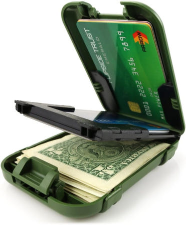 [해외]플립사이드 지갑 4개 탈부착 가능한 머니 클립이 있는 남성용 RFID 차단 그린 에디션 - 슬림 안전성 크러쉬 저항성