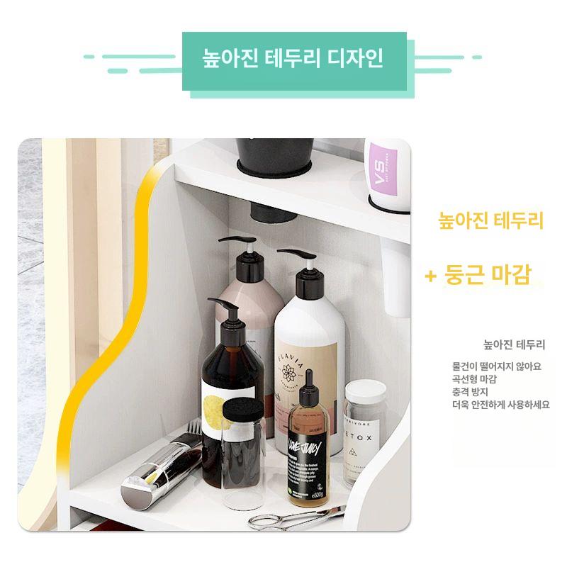 미용실 서랍장 살롱 정리함 다용도 캐비닛 서랍형 화이트 3단 골드 웜화이트 공식 표준 구성 35x30x75cm - 상세 이미지 3