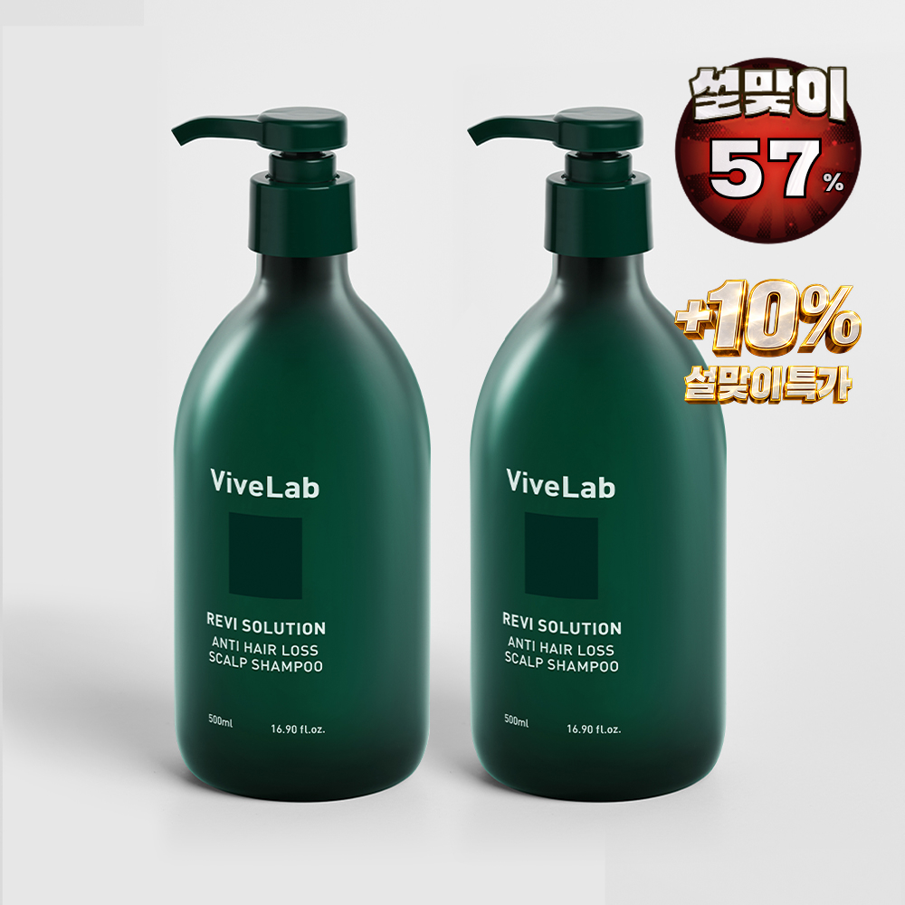 바이브랩 4주 솔루션 초록 탈모 샴푸 우디플로럴머스크, 500ml, 2개 제품 이미지