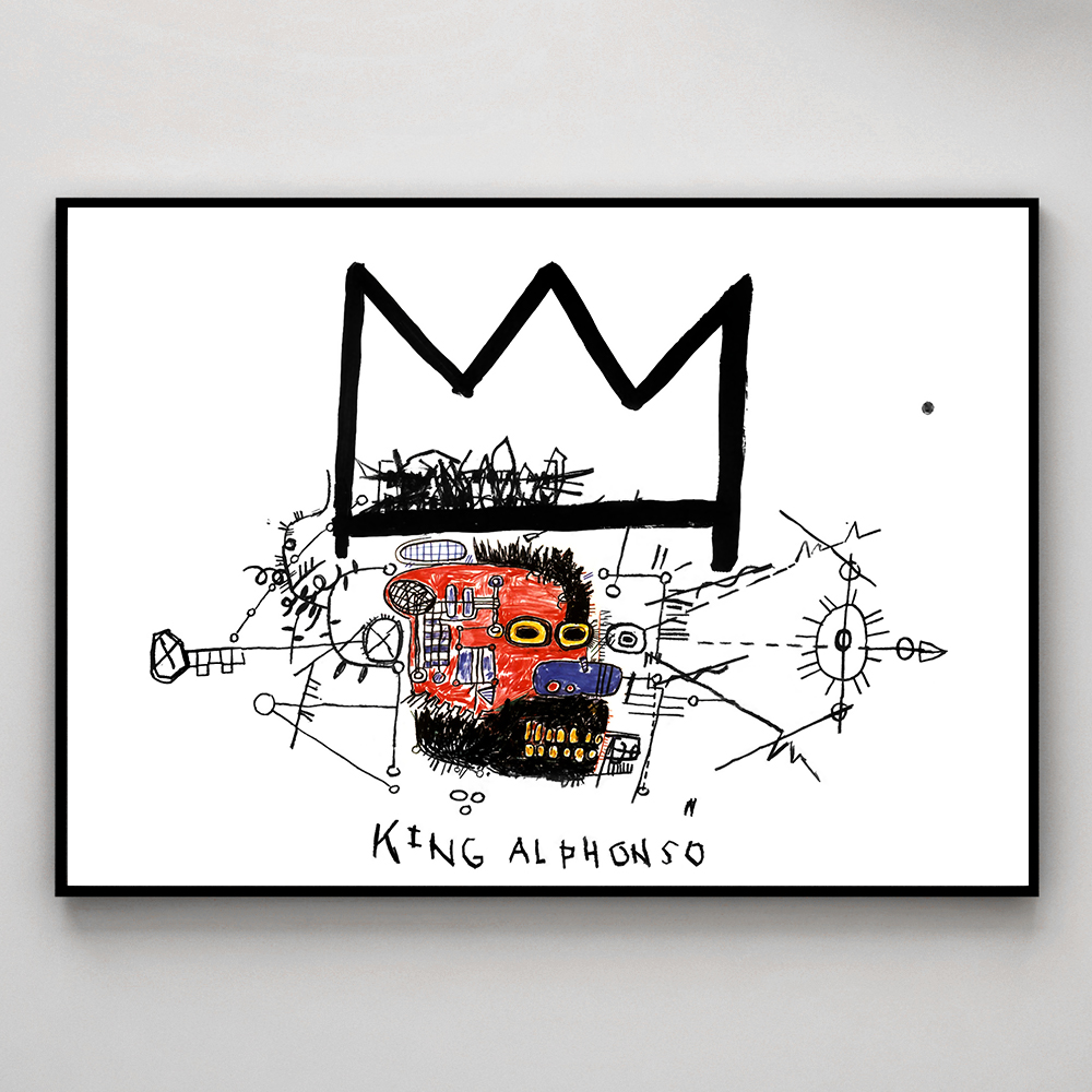 장 미셸 바스키아 인테리어 그림 액자 포스터 명화 21 King Alphonso 1983 - 상세 이미지 3
