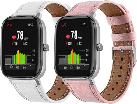 [해외]FitTurn 가죽 시계밴드 Amazfit Bip 6/Bip 5/Pace/Cheetah/Stratos 2 3/GTR 4/GTR 3 Pro/GTR 2e/GTR Pink Whi