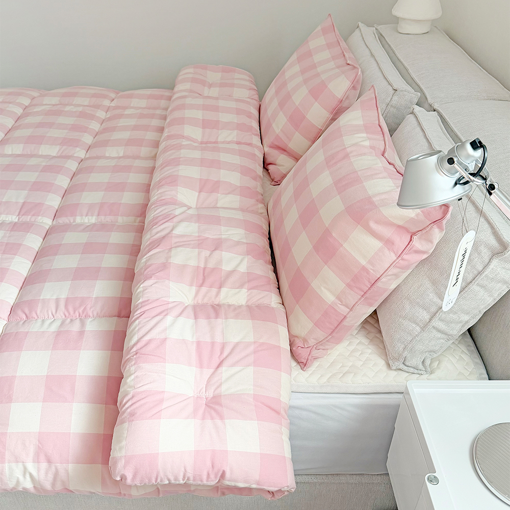 클래식 빅체크 워싱 광목 30수 순면 국내제작 사계절 항균 차렵이불 SS