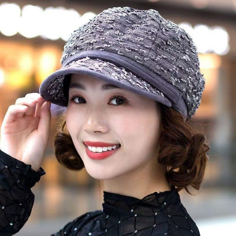 단발 가발 머리카락 달린 여성 항암 모자 일체형 블랙 모자-블랙브라운 가발 - 상세 이미지 3