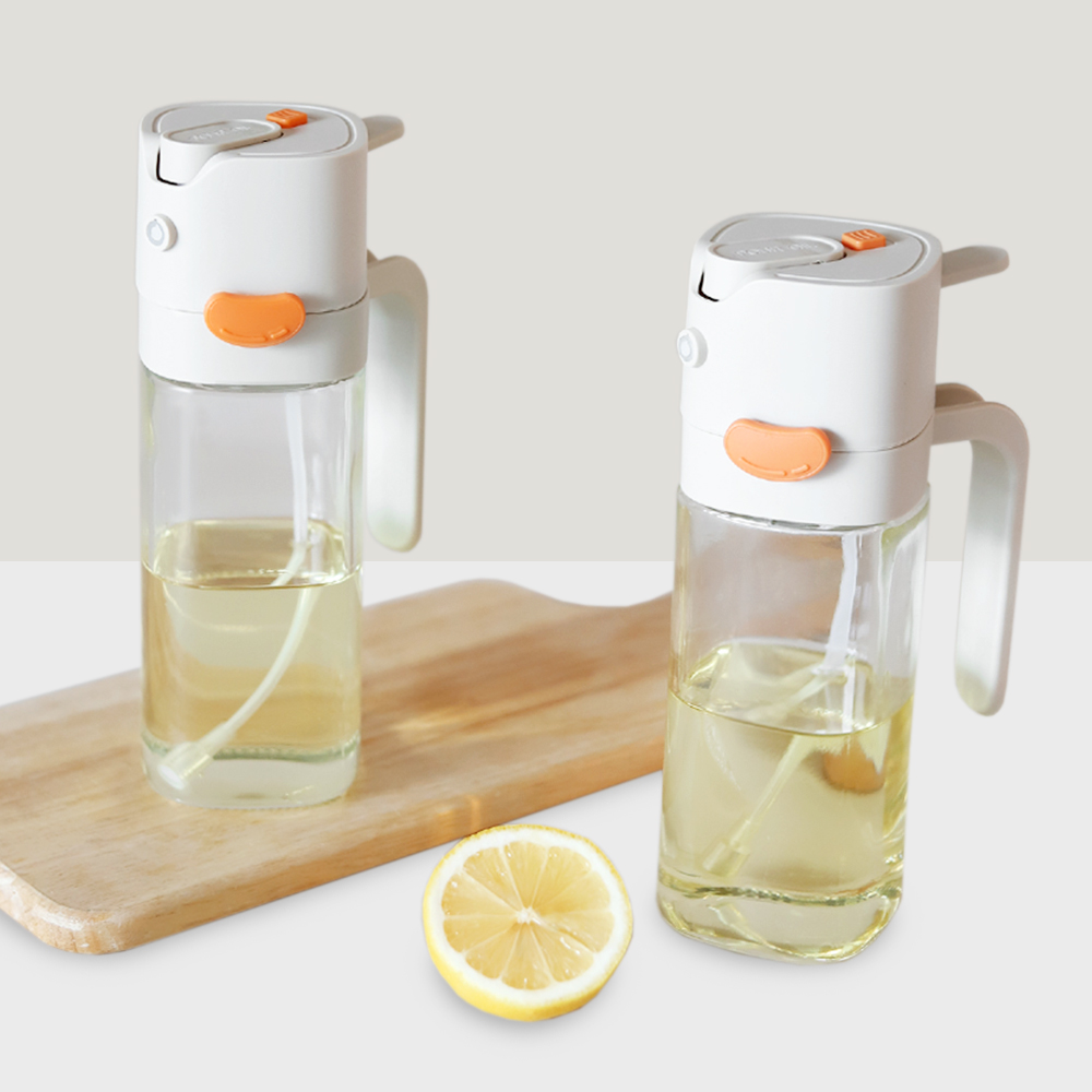 자동개폐 오일스프레이 500ml 2P세트/ 분사형 오일병 유리 디스펜서 기름병 분무기 제품 이미지