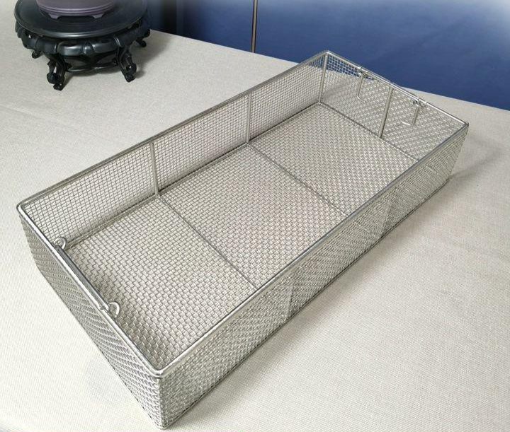 스테인레스 스텐망 소쿠리 대형 튀김 건조망 메쉬 타공 20 x 20x15cm 구멍 4mm - 상품 이미지