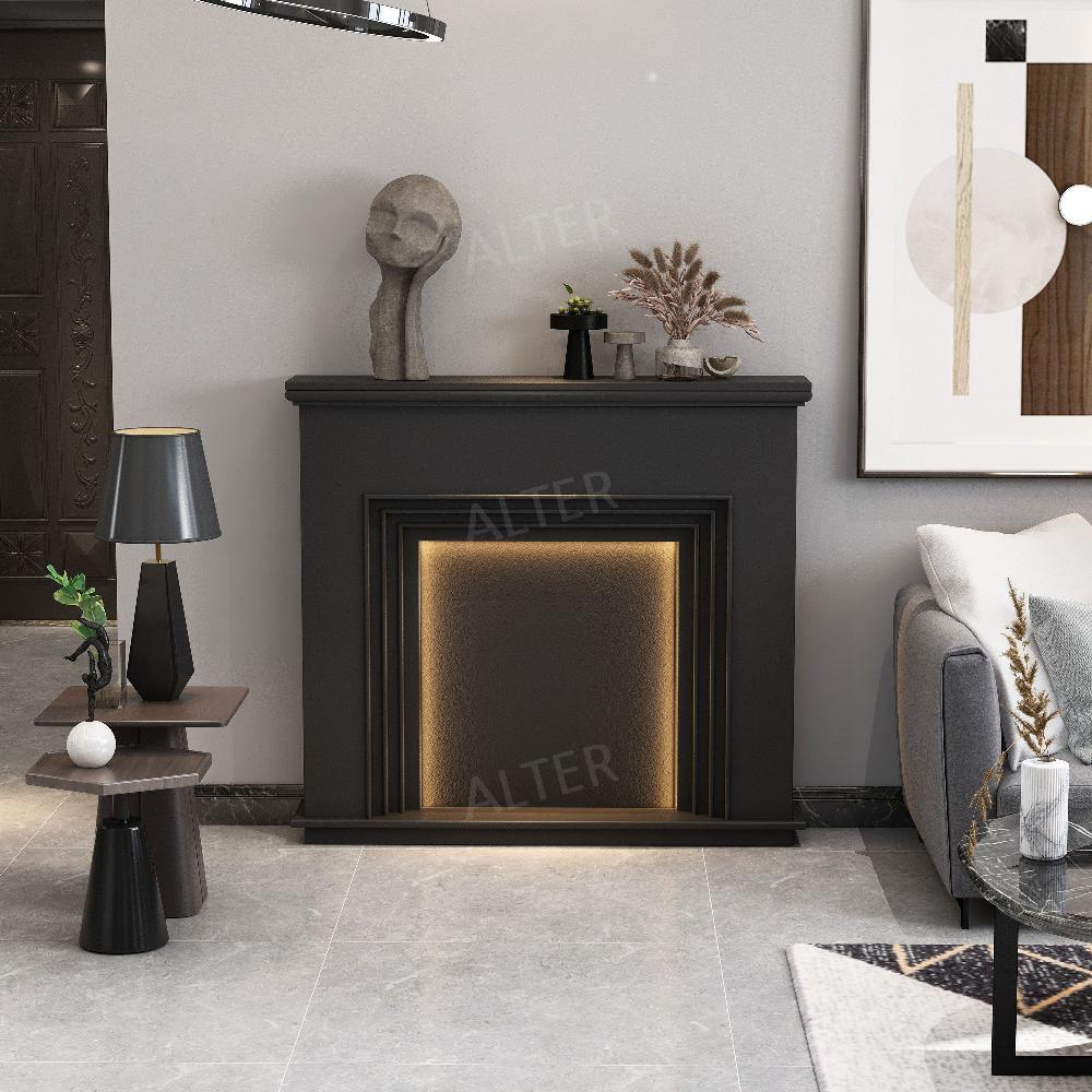 엔틱 벽난로콘솔 LED 인테리어 불멍 장식장 웜 화이트 110x26x100cm - 상세 이미지 4