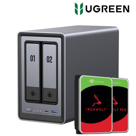 UGREEN NAS 유그린 DXP2800 2베이 나스 IronWolf 16TB(8TBx2)