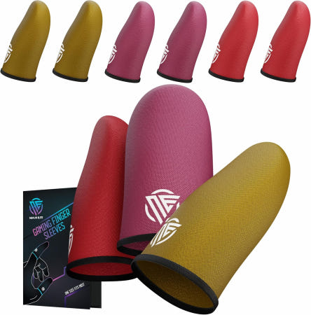 Nexus Elite Store [해외]넥서스 엘리트 게이밍 핑거 슬리브 6개 초박형 탄소 섬유 땀 방지 및 미끄럼 모든 휴대폰 태블릿용 유니버설 Chroma Series