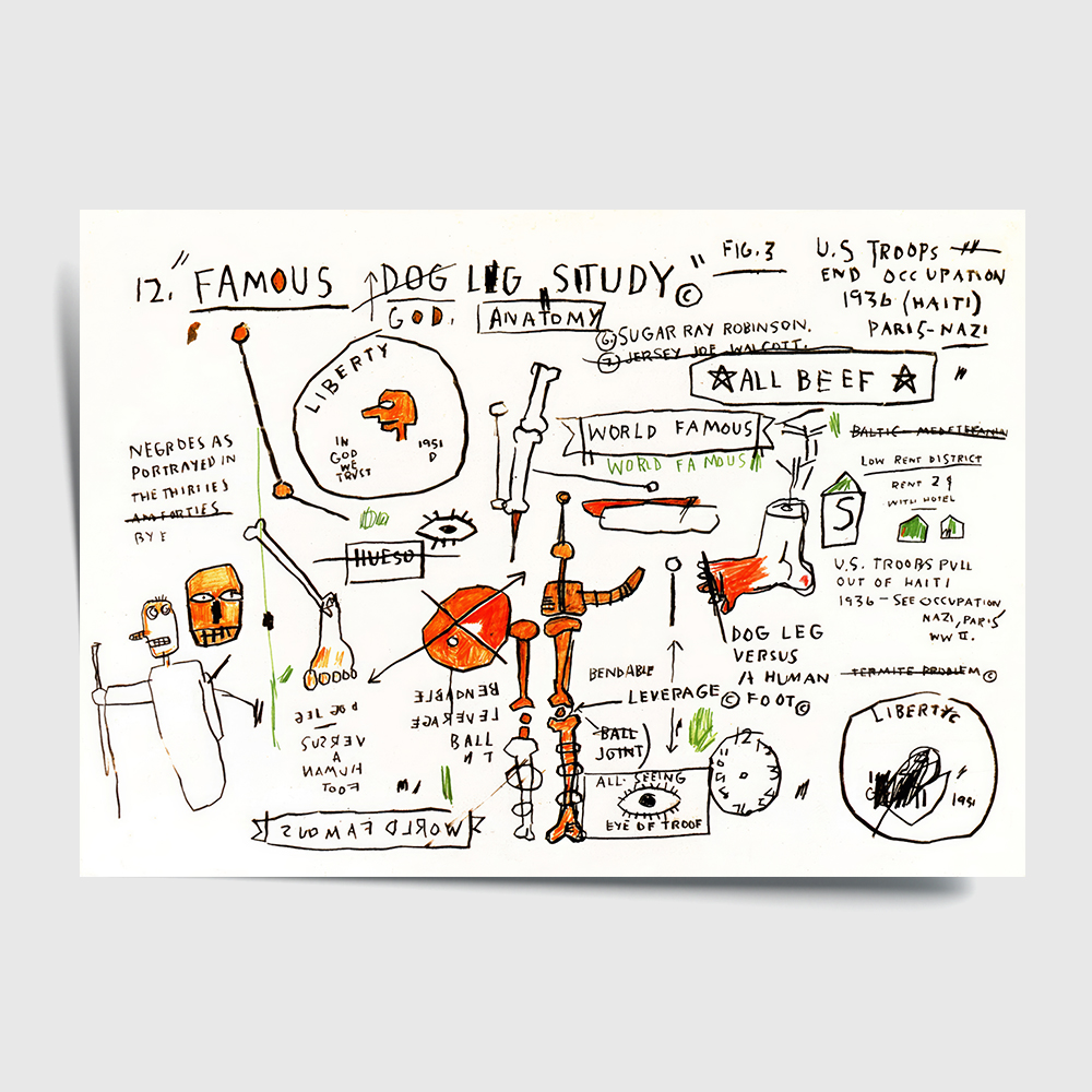 장 미셸 바스키아 인테리어 그림 액자 포스터 명화 16 Dog Leg Study 1982 - 상세 이미지 2