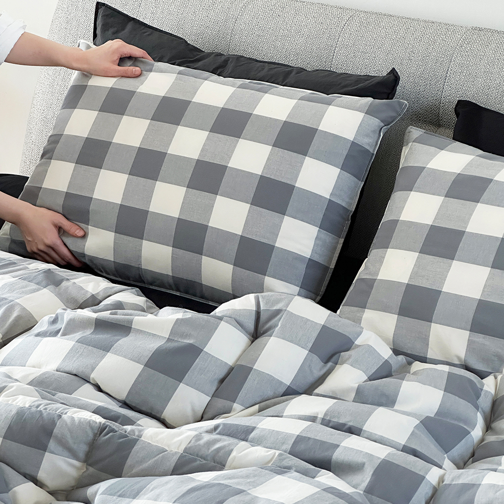 클래식 빅체크 워싱 광목 30수 순면 국내제작 사계절 항균 차렵이불 SS