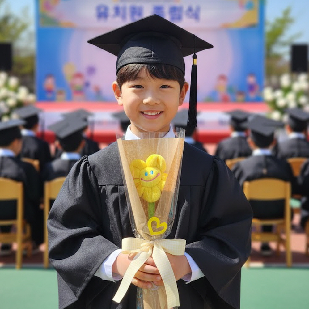 스마일꽃 한송이 킨더조이 인형 꽃다발 - 상세 이미지 2