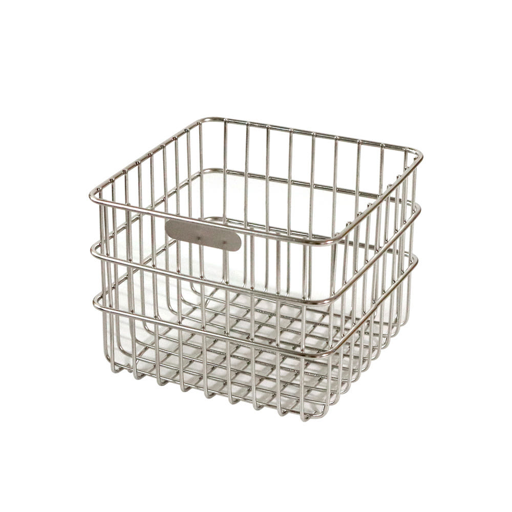 스테인리스 소품 쇠테리어 수납 바구니 정리 함 스텐 스퀘어 13x13x10.5cm, 1개 이미지 6